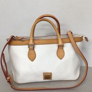 DOONEY & BOURKE SAFFIANO LEATHER WHITE KIMBERLY BAG SHOULDER SATCHEL